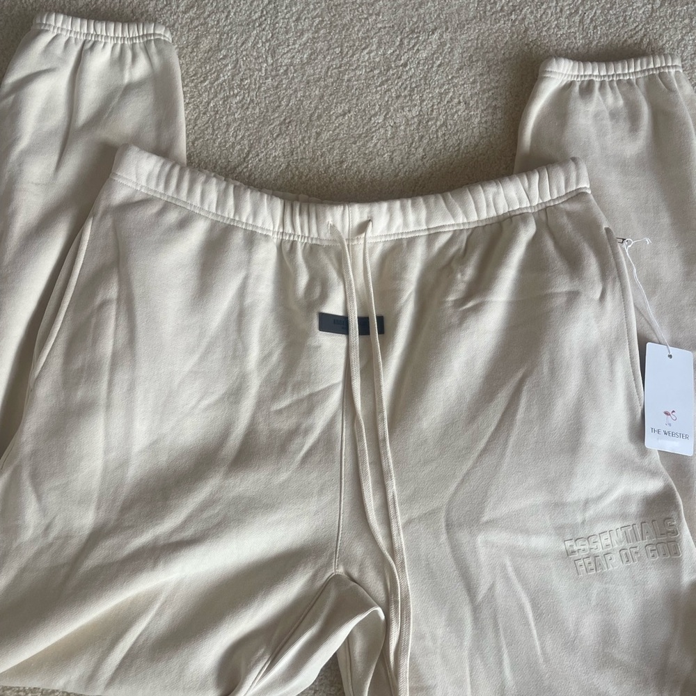Fear of God Cream Sweatpants with Elastic Waistband and Drawstring